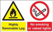 Highly Flammable Lpg No Smoking Signs