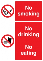 No Smoking No Drinking No Eating Signs