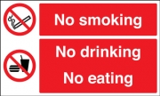 No Smoking No Drinking No Eating Prohibition Signs