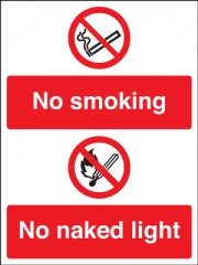 No Smoking No Naked Lights Signs