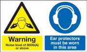 Warning Noise Levels Of 80db Or Above Ear Protectors Signs