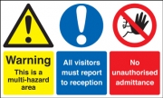 Warning This Is A Multi Hazard Area Signs
