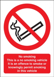 This Is A No Smoking Vehicle Signs