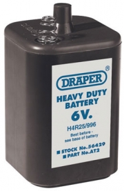 Draper Heavy Duty 6V Alkaline Battery
