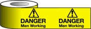 Danger Men Working Barrier Tapes