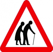 Elderly People Crossing Reflective Road Signs