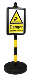 Danger Slippery Surface Portable Post Sign