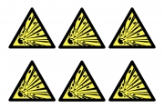 Warning Explosives Symbol Labels