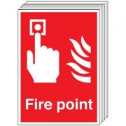 Pack Of 6 Fire Point Signs