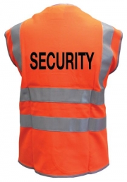 Security Printed Orange High Visibility Vest