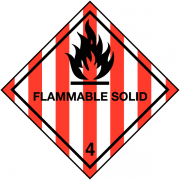 Flammable Solid 4 ADR Warning Labels