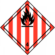 Flammable Solid Number 4 Diamond Labels