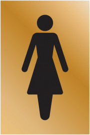 Ladies Symbol Toilets Washroom Brass Sign