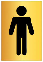 Male Toilet Door Brass Symbol Signs