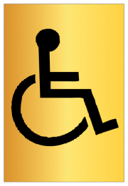 Wheelchair Accessible Brass Door Sign