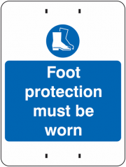 Foot Protection Must Be Worn Post Mount Signs