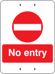 No Entry Post Mount Signs