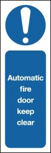 Symbolised Automatic Fire Door Keep Clear Signs