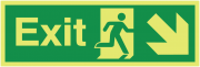 Nite Glo Exit Arrow Down Right Signs