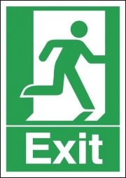 Exit With Running Man Right Signs