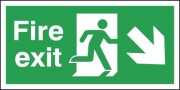 Fire Exit Arrow Down Right Signs
