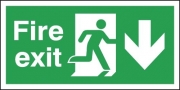 Fire Exit Arrow Down Signs