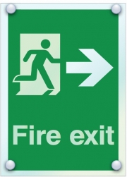 Fire Exit Arrow Right Acrylic Sign