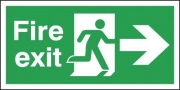 Fire Exit With Arrow Right Polycarbonate Signs