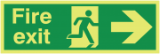 Xtra Glo Fire Exit Arrow Right Signs