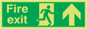 Xtra-Glo Fire Exit Running Man Right Arrow Up Signs