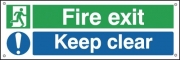 Fire Exit Keep Clear Aluminium Signs
