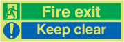 Fire Exit Keep Clear Xtra-Glo Aluminium Signs