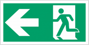 Running Man Arrow Left Fire Exit Signs