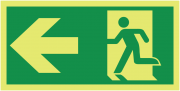 Nite Glo Exit Arrow Left Symbol Sign