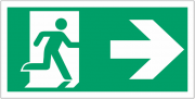 Running Man And Arrow Right Exit Signs