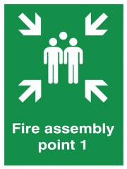 Fire Assembly Point Number 1 Aluminium Sign
