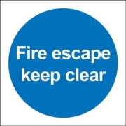 Fire Escape Keep Clear Polycarbonate Signs