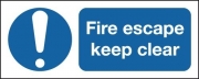 Fire Escape Keep Clear Symbol Signs