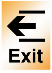 Exit With Arrow Left Brass Effect Signs
