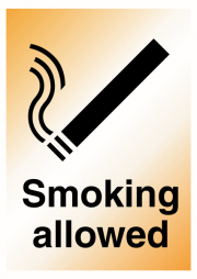 Smoking Allowed Brass Looking Effect Signs