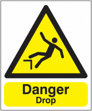 Danger Drop Reflective Hazard Warning Sign