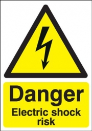 Danger Electric Shock Risk Polycarbonate Sign