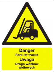 Danger Fork Lift Trucks Polish Language Signs