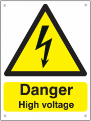Danger High Voltage Aluminium Sign