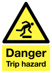 Danger Trip Hazard Warning Signs