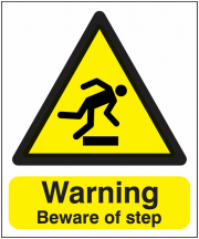 Warning Beware Of Step Reflective Sign
