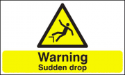 Warning Sudden Drop Hazard Signs