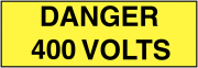Danger 400 Volts Self-Adhesive Labels