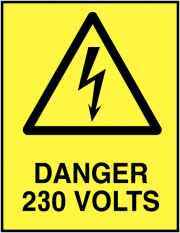 Danger 230 Volts Labels