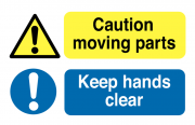 Caution Moving Parts Keep hands clear Tamper Resistant Labels